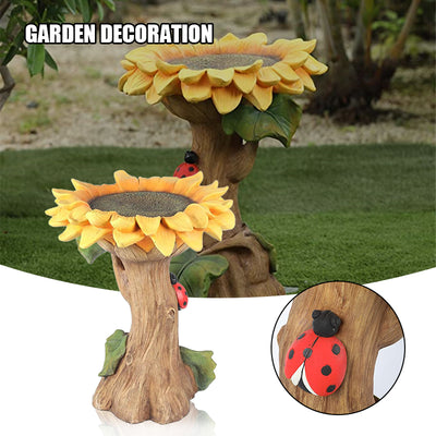Bebedero para Pájaros de Resina con Diseño de Girasol - Decoración de Jardín - Image 3