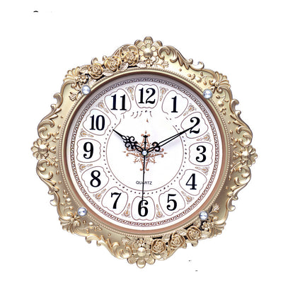 Reloj de Pared Retro Europeo Silencioso para Decoración del Hogar