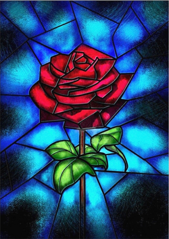 Cuadro de Diamantes Flores Rosa - Pintura Decorativa DIY