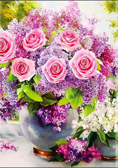 Cuadro de Diamantes Flores Rosa - Pintura Decorativa DIY - Image 21