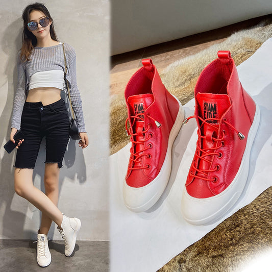 Botines de Cuero Genuino para Mujer - Caña Alta Clásica