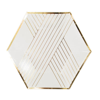 Kit Completo de Decoración Dorado para Fiestas - Platos, Vasos, Servilletas y Popotes Desechables