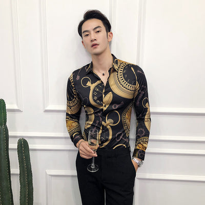 Camisa Manga Larga Estilo Europeo y Americano para Hombre - Image 8