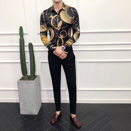 Camisa Manga Larga Estilo Europeo y Americano para Hombre - Image 10
