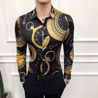 Camisa Manga Larga Estilo Europeo y Americano para Hombre - Image 9