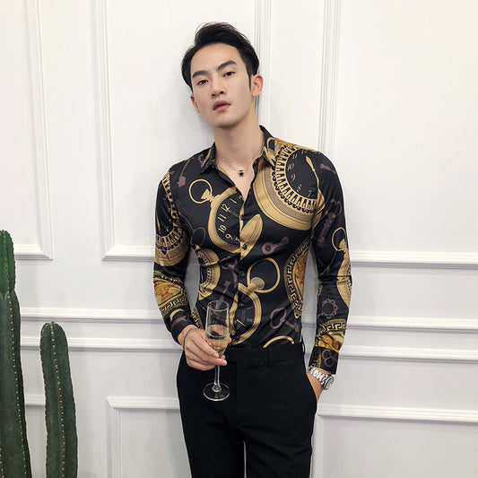 Camisa Manga Larga Estilo Europeo y Americano para Hombre - Image 2