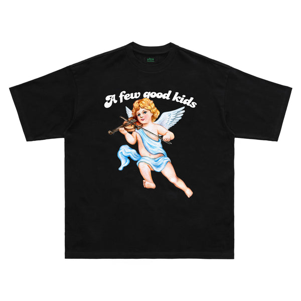 Playera Hombre Ángel Musical con Impresión Multicolor Tendencia Actual