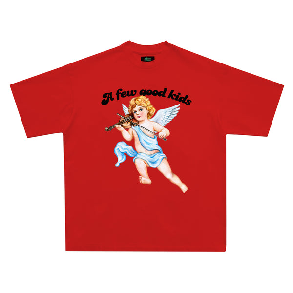 Playera Hombre Ángel Musical con Impresión Multicolor Tendencia Actual