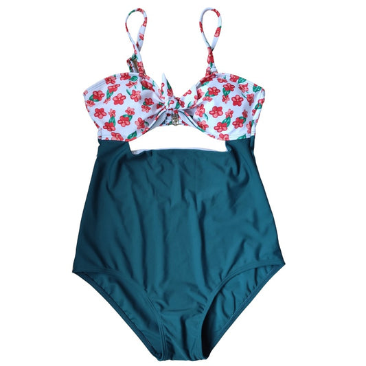 Traje de Baño Premamá Cintura Alta Estampado Multicolor - Diseño Europeo - Image 2