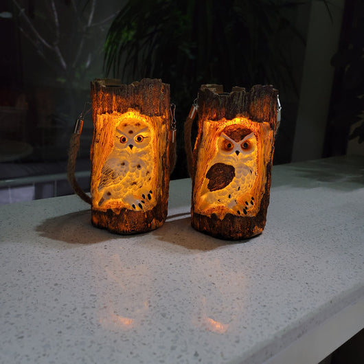 Lámpara Solar Búho de Resina para Jardín - Luz Nocturna LED - Image 21