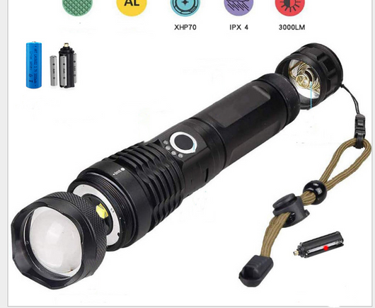 Linterna LED Recargable de Alto Rendimiento con Zoom y Pantalla Digital - Image 3