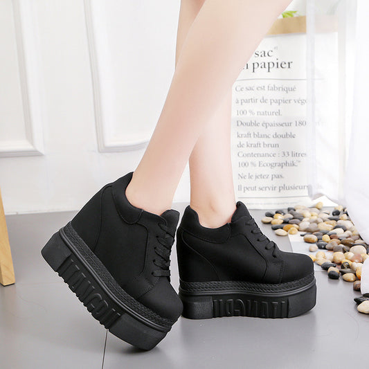 Zapatos de Lona con Tacón Alto y Bordados para Mujer
