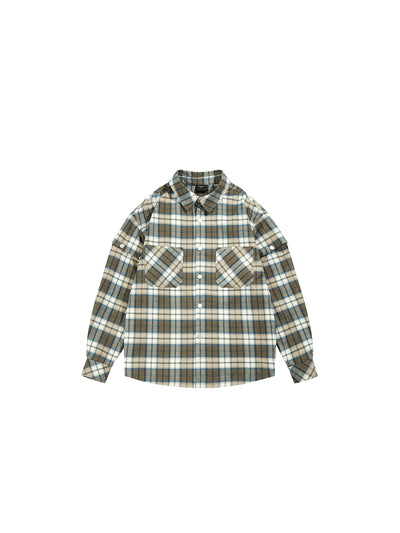 Camisa de Cuadros con Puños Desmontables y Bordado - Estilo Moderno para Hombre - Image 9