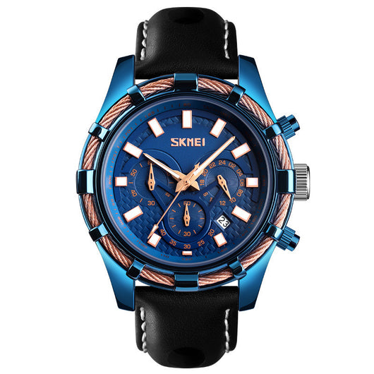 Reloj de Cuarzo Elegante para Hombre con Correa de Cuero y Esfera Luminosa - Image 9