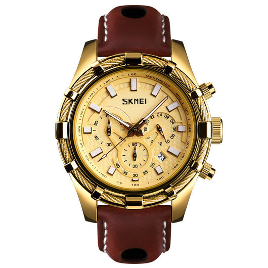 Reloj de Cuarzo Elegante para Hombre con Correa de Cuero y Esfera Luminosa - Image 2