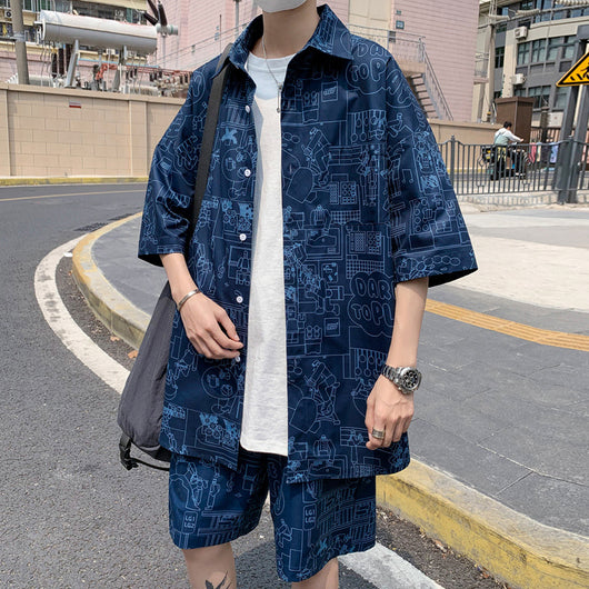Conjunto de Verano para Hombre: Shorts y Camisa Manga Corta Estilo Hong Kong - Image 15