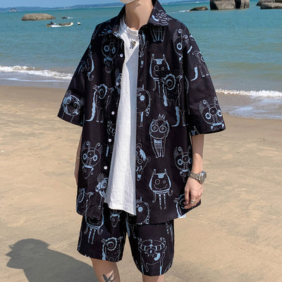 Conjunto de Verano para Hombre: Shorts y Camisa Manga Corta Estilo Hong Kong - Image 12