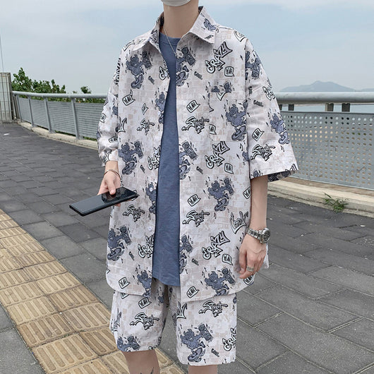 Conjunto de Verano para Hombre: Shorts y Camisa Manga Corta Estilo Hong Kong - Image 20