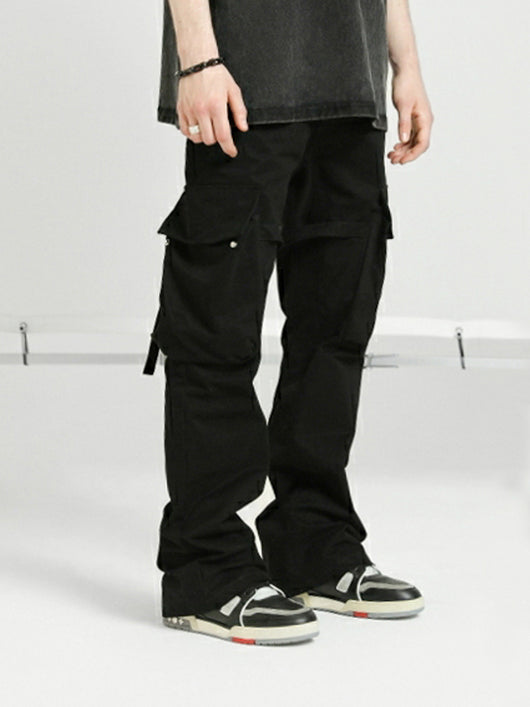 Pantalón Overol Retro Hombre con Bolsillos 3D y Corte Acampanado - Image 11