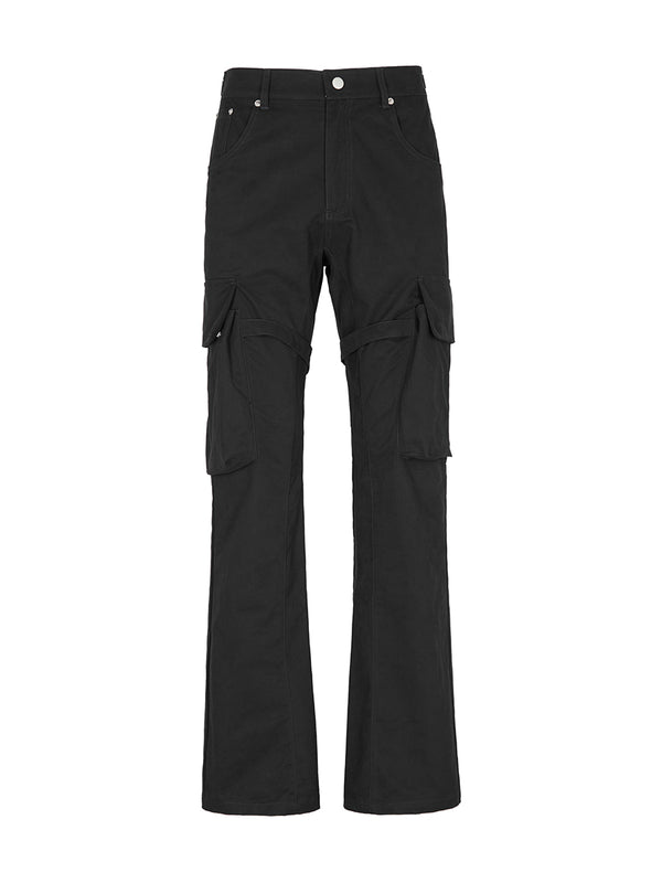 Pantalón Overol Retro Hombre con Bolsillos 3D y Corte Acampanado
