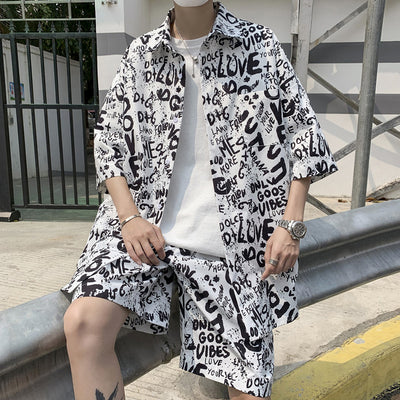Conjunto de Verano para Hombre: Shorts y Camisa Manga Corta Estilo Hong Kong - Image 4