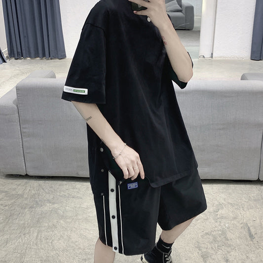 Conjunto Casual Hombre: Camiseta y Shorts Sueltos de Cinco Puntos - Image 2