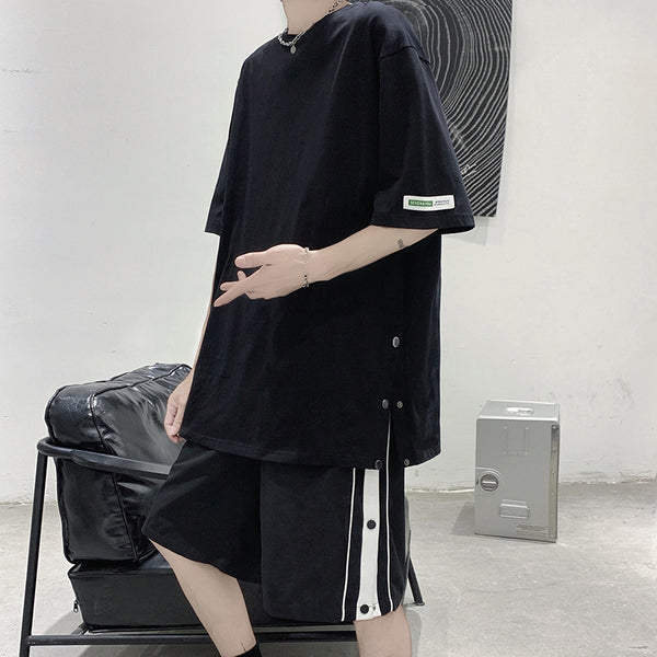 Conjunto Casual Hombre: Camiseta y Shorts Sueltos de Cinco Puntos
