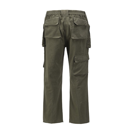 Pantalón Recto Holgado con Bolsillos Funcionales Tridimensionales Negro - Image 2