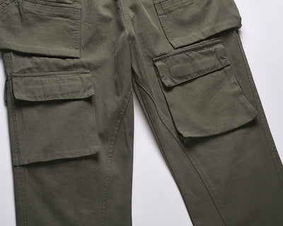 Pantalón Recto Holgado con Bolsillos Funcionales Tridimensionales Negro - Image 4