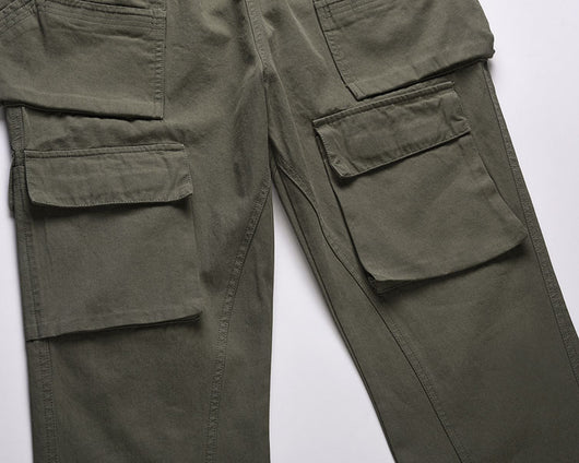 Pantalón Recto Holgado con Bolsillos Funcionales Tridimensionales Negro - Image 4