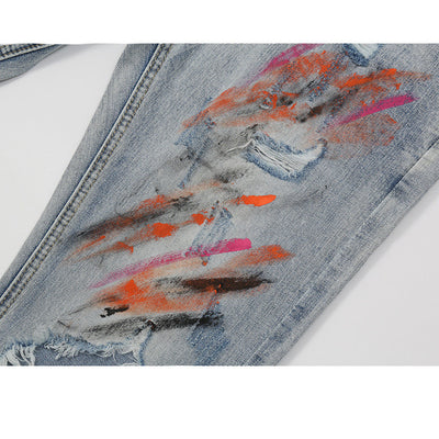 Pantalones de Cintura Alta con Rotos en las Rodillas para Hombre y Mujer - Image 4
