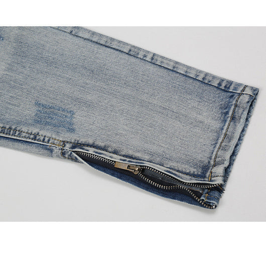 Pantalones de Cintura Alta con Rotos en las Rodillas para Hombre y Mujer - Image 2