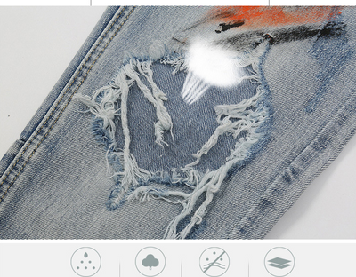 Pantalones de Cintura Alta con Rotos en las Rodillas para Hombre y Mujer - Image 5