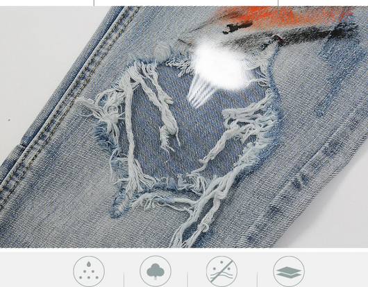 Pantalones de Cintura Alta con Rotos en las Rodillas para Hombre y Mujer - Image 5