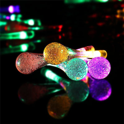 Guirnalda Solar de Luces LED Gotas de Agua Impermeable para Jardín y Fiestas - Image 4