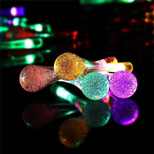 Guirnalda Solar de Luces LED Gotas de Agua Impermeable para Jardín y Fiestas - Image 4