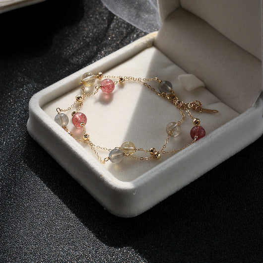 Pulsera de Cristal Natural Piedra Luna Gris Doble - Image 7