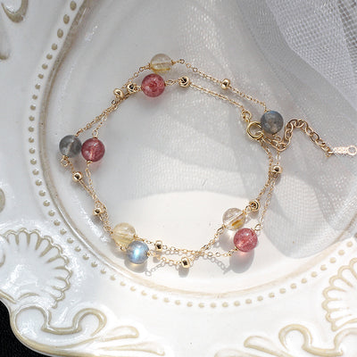 Pulsera de Cristal Natural Piedra Luna Gris Doble - Image 11