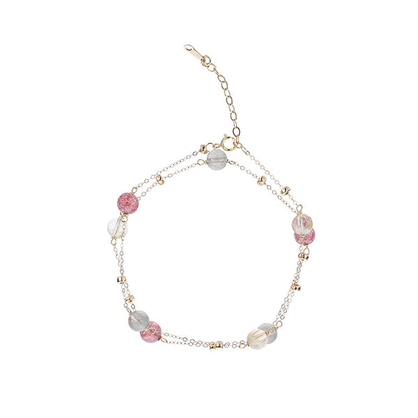 Pulsera de Cristal Natural Piedra Luna Gris Doble - Image 3
