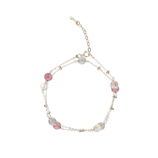 Pulsera de Cristal Natural Piedra Luna Gris Doble - Image 3
