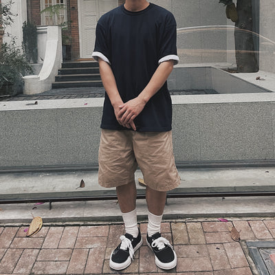 Pantalones Cortos Retro Holgados de Cinco Puntos Estilo Japonés - Image 10