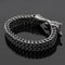 Pulsera para Hombre de Acero con Eslabón Cubano y Cabeza de Lobo