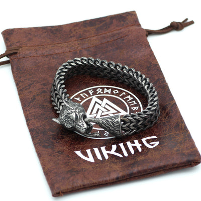 Pulsera para Hombre de Acero con Eslabón Cubano y Cabeza de Lobo - Image 5