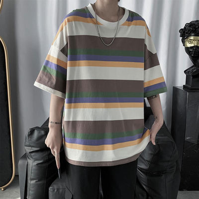 Playera Rayada Oversized con Manga Corta - Estilo Tendencia - Image 8