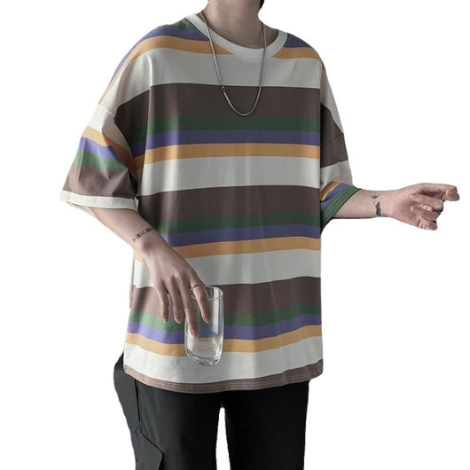 Playera Rayada Oversized con Manga Corta - Estilo Tendencia - Image 5