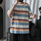 Playera Rayada Oversized con Manga Corta - Estilo Tendencia