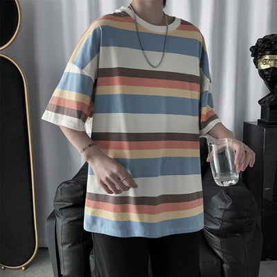 Playera Rayada Oversized con Manga Corta - Estilo Tendencia - Image 4