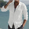 Camisa Casual de Algodón para Hombre con Bolsillo y Manga Larga