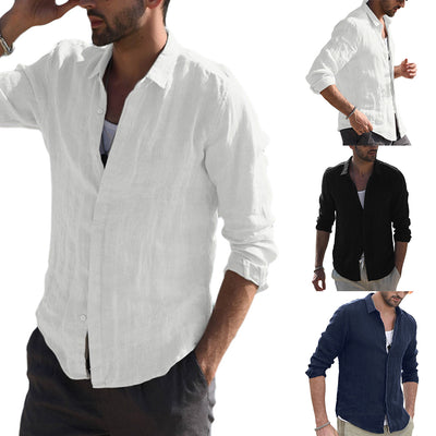 Camisa Casual de Algodón para Hombre con Bolsillo y Manga Larga - Image 5