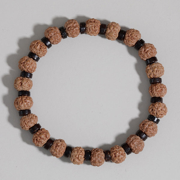 Pulsera de Cuentas de Ágata y Piedra Volcánica Estilo Moderno